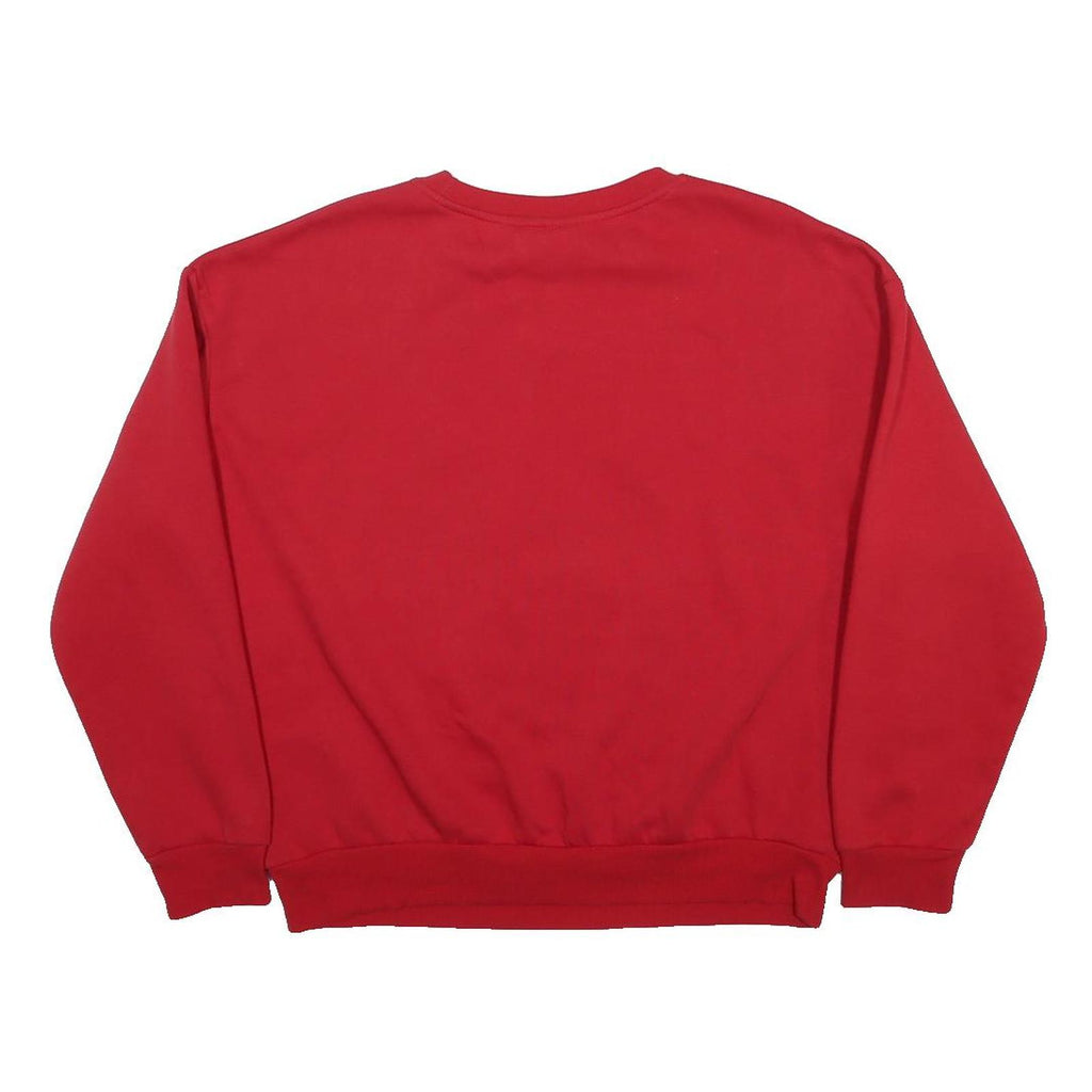 DISNEY Womens Red Mickey Mouse Crew Neck UK 14 Cotton Blend Sweatshirt