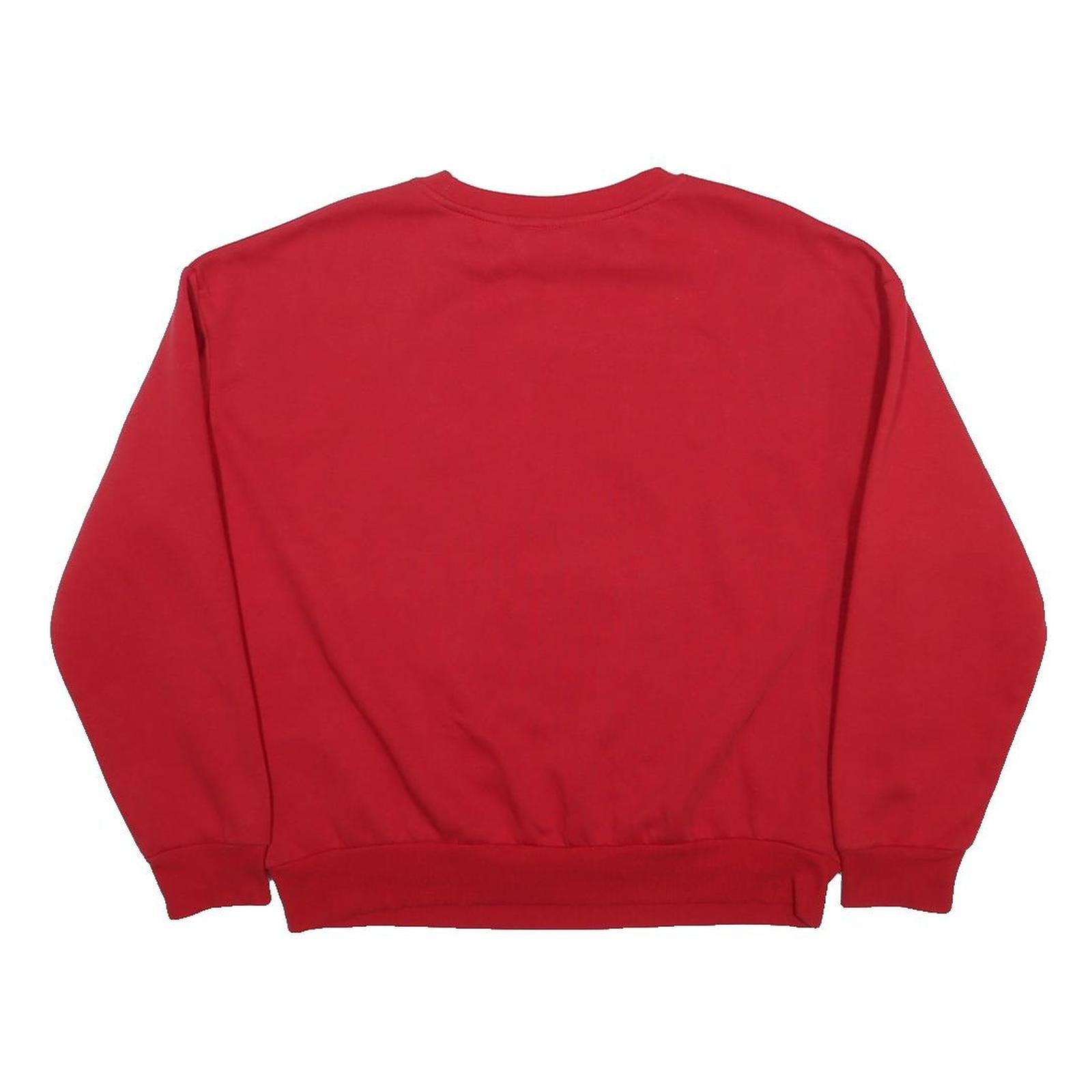 DISNEY Womens Red Mickey Mouse Crew Neck UK 14 Cotton Blend Sweatshirt