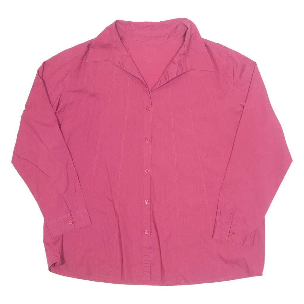 Womens Shirt Pink Collared Long Sleeve L