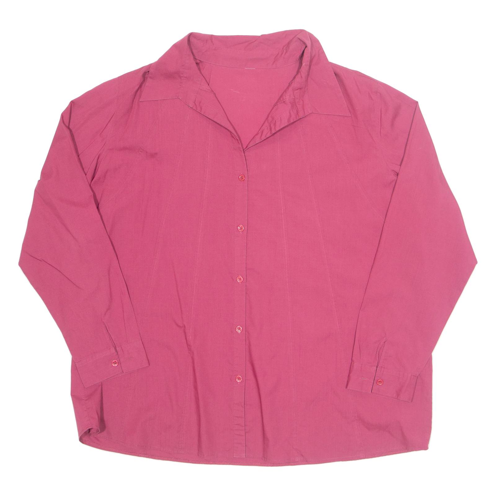 Womens Shirt Pink Collared Long Sleeve L
