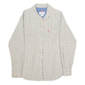 LEVI'S Mens White & Blue Check Shirt S Cotton Casual Long Sleeve Button Pocket