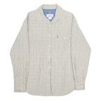 LEVI'S Mens White & Blue Check Shirt S Cotton Casual Long Sleeve Button Pocket