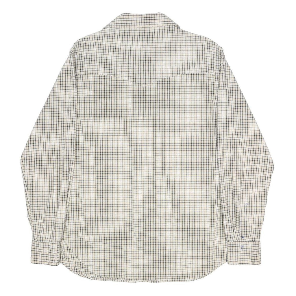 LEVI'S Mens White & Blue Check Shirt S Cotton Casual Long Sleeve Button Pocket