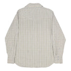 LEVI'S Mens White & Blue Check Shirt S Cotton Casual Long Sleeve Button Pocket