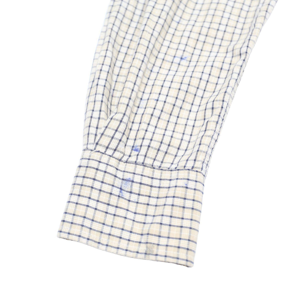 LEVI'S Mens White & Blue Check Shirt S Cotton Casual Long Sleeve Button Pocket