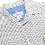 LEVI'S Mens White & Blue Check Shirt S Cotton Casual Long Sleeve Button Pocket