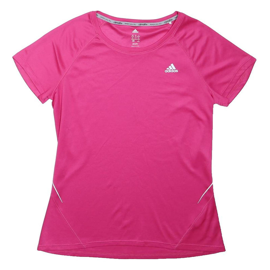 ADIDAS Girls Pink Athletic T-Shirt M Short Sleeve Crew Neck Sportswear