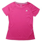 ADIDAS Girls Pink Athletic T-Shirt M Short Sleeve Crew Neck Sportswear