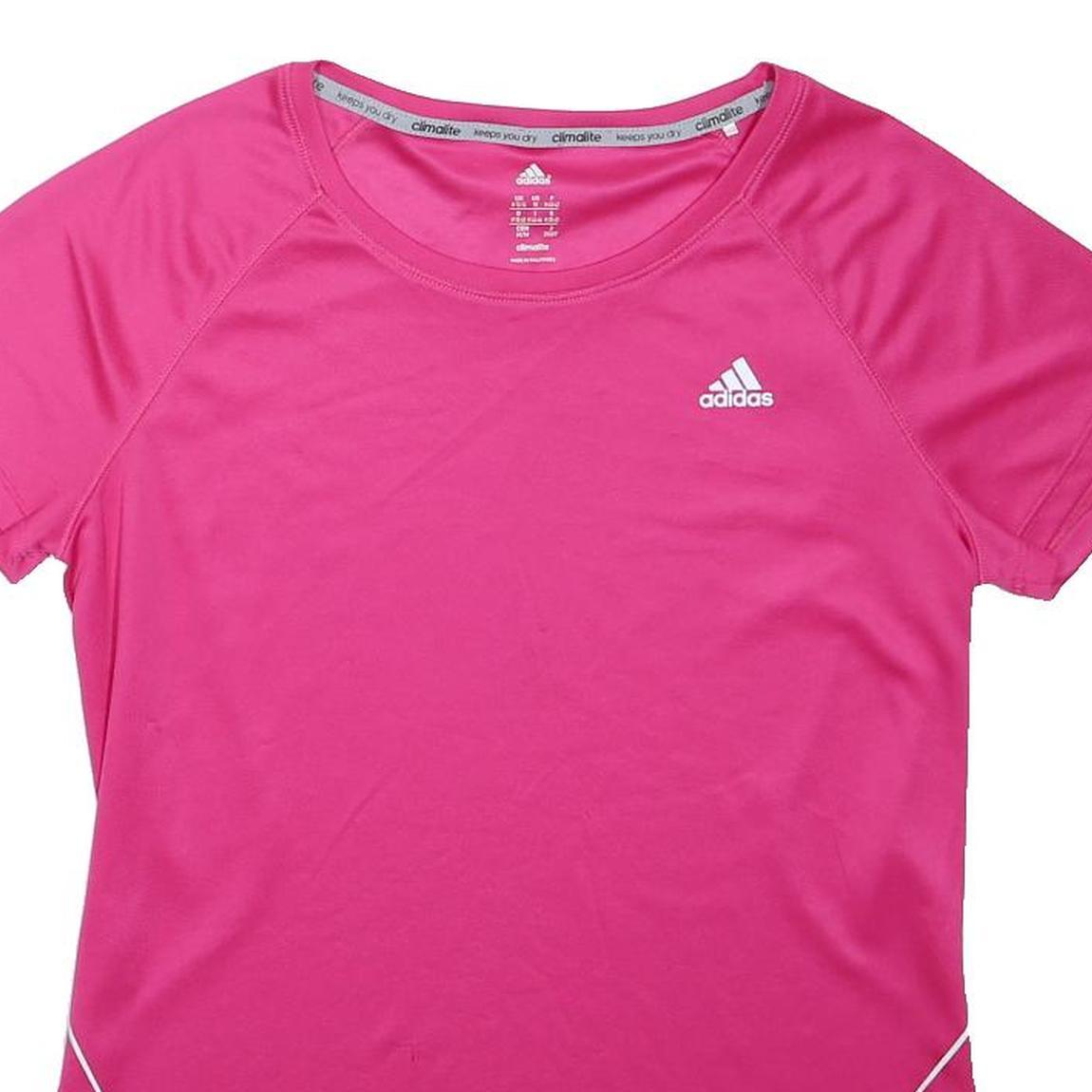 ADIDAS Girls Pink Athletic T-Shirt M Short Sleeve Crew Neck Sportswear