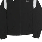 PUMA Mens Black & White Novato Soccer Sports Zip Jacket L Cotton Woven