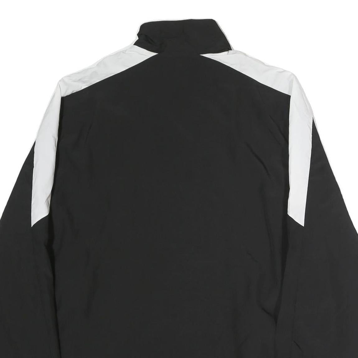PUMA Mens Black & White Novato Soccer Sports Zip Jacket L Cotton Woven