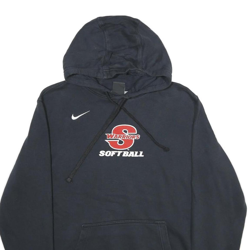 NIKE Mens Black Warriors Softball Pullover Hoodie M Cotton Blend Sportswear