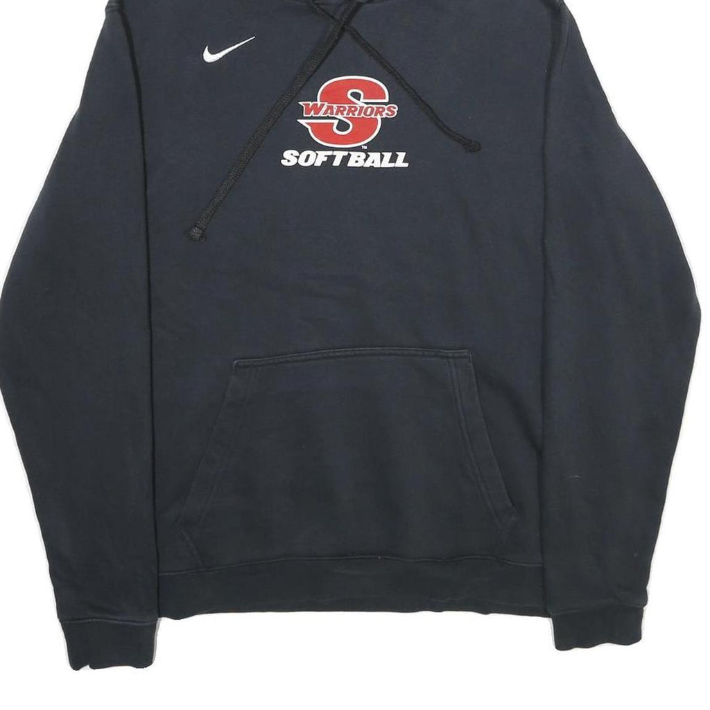 NIKE Mens Black Warriors Softball Pullover Hoodie M Cotton Blend Sportswear