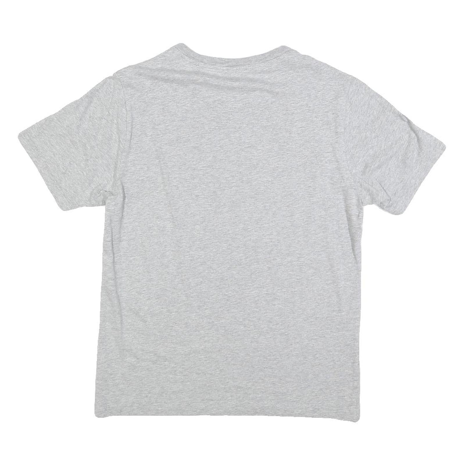 NEW BALANCE Mens Grey Cotton T-Shirt M Short Sleeve Crew Neck Logo Print