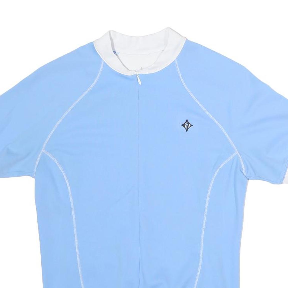 SPECIALIZED Womens Blue & White Cycling T-Shirt M Short Sleeve Round Neck