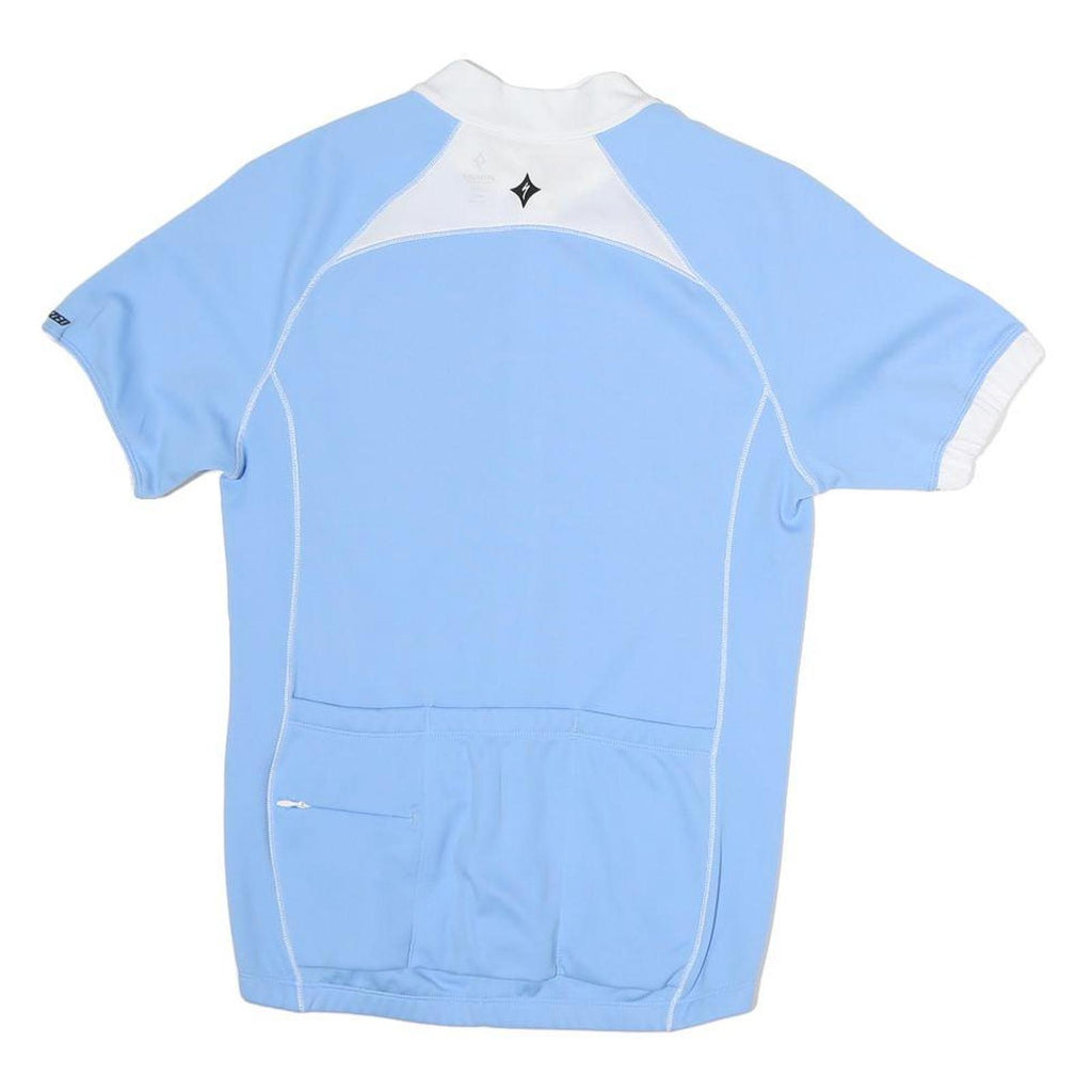 SPECIALIZED Womens Blue & White Cycling T-Shirt M Short Sleeve Round Neck