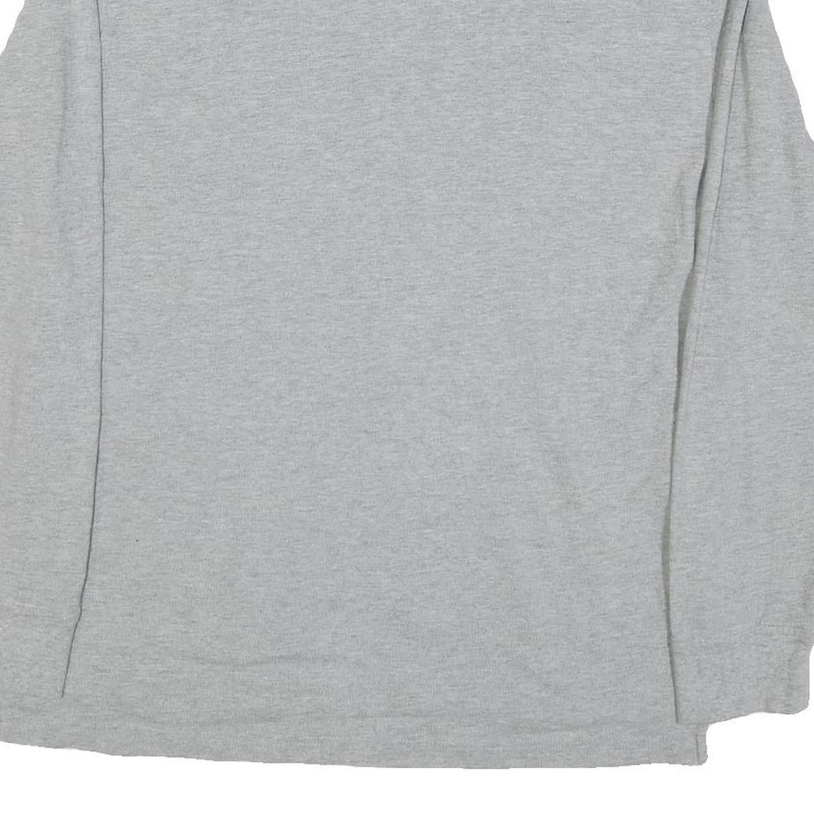 TOMMY HILFIGER Mens Grey Long Sleeve Plain Polo Shirt L Cotton Blend Classic