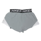 NIKE Womens Shorts Grey & White Casual M W30 Nike Pro Logo Elastic Waistband