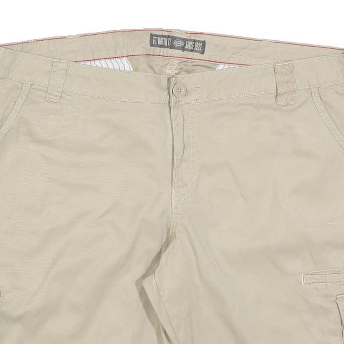 DICKIES Mens Shorts Beige XL W40 Cargo Cotton Blend Casual Workwear