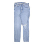 LEVI'S 501S Womens Jeans Blue Slim Skinny Denim Light W29 L30 Ripped Knee