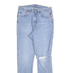 LEVI'S 501S Womens Jeans Blue Slim Skinny Denim Light W29 L30 Ripped Knee