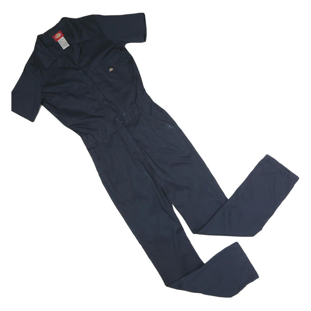 DICKIES Womens Navy Blue Polyester Blend Dungarees Regular Fit XS W28 L30