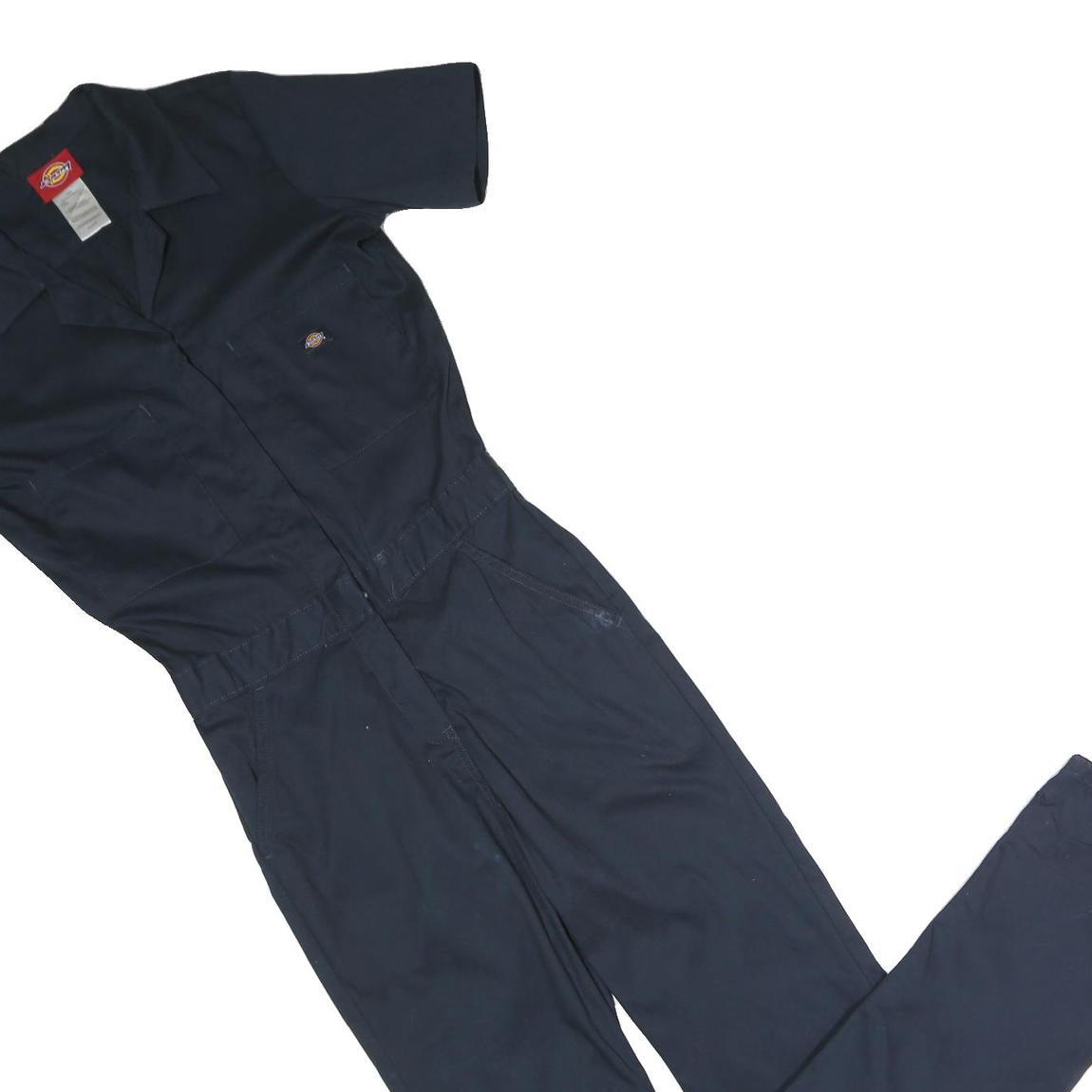 DICKIES Womens Navy Blue Polyester Blend Dungarees Regular Fit XS W28 L30
