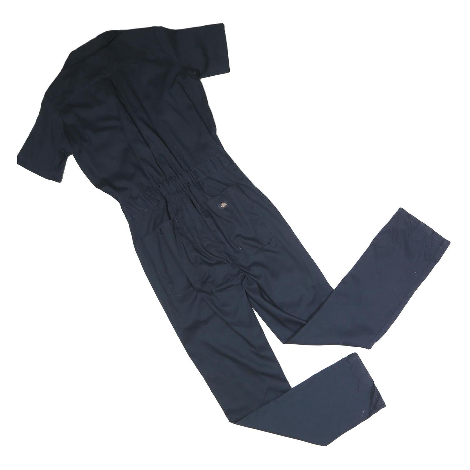 DICKIES Womens Navy Blue Polyester Blend Dungarees Regular Fit XS W28 L30