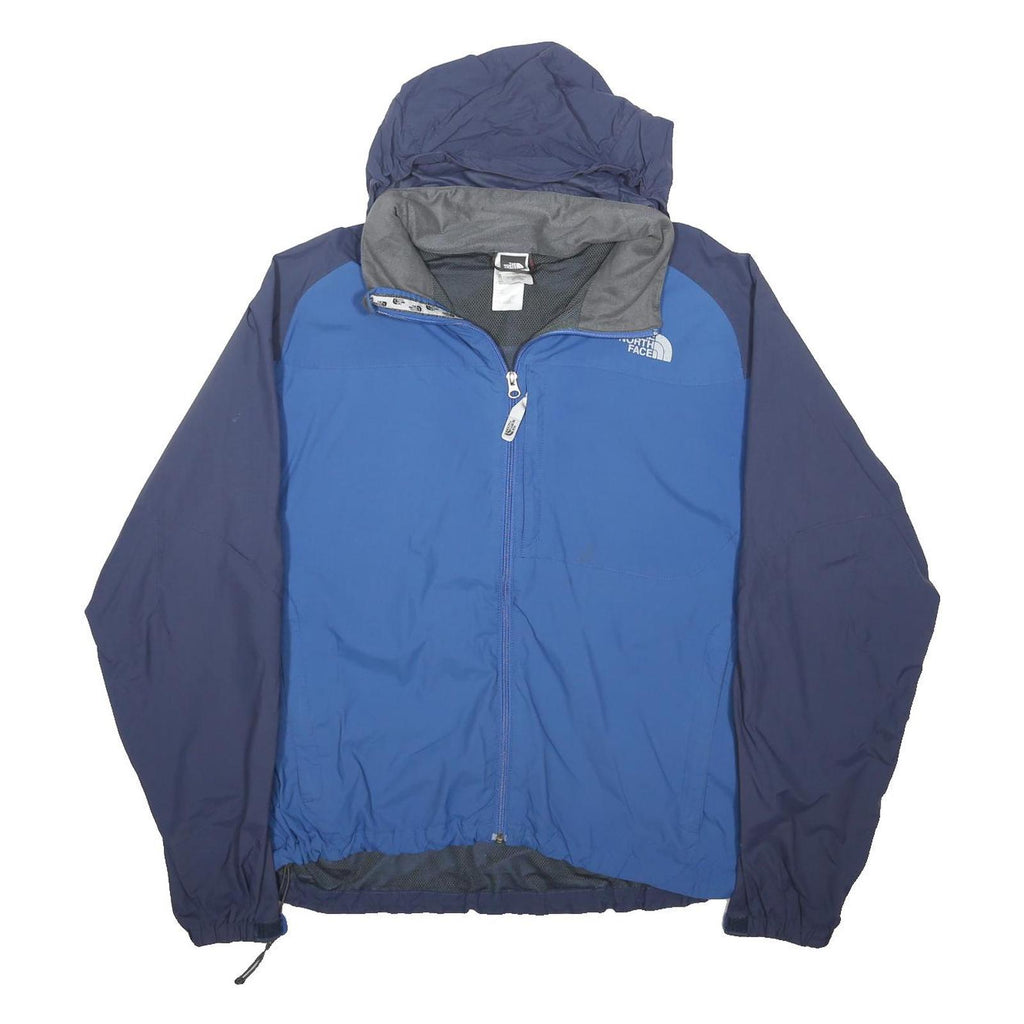 THE NORTH FACE Mens Blue & Navy Outdoor Jacket L Polyester Blend Zip Hooded