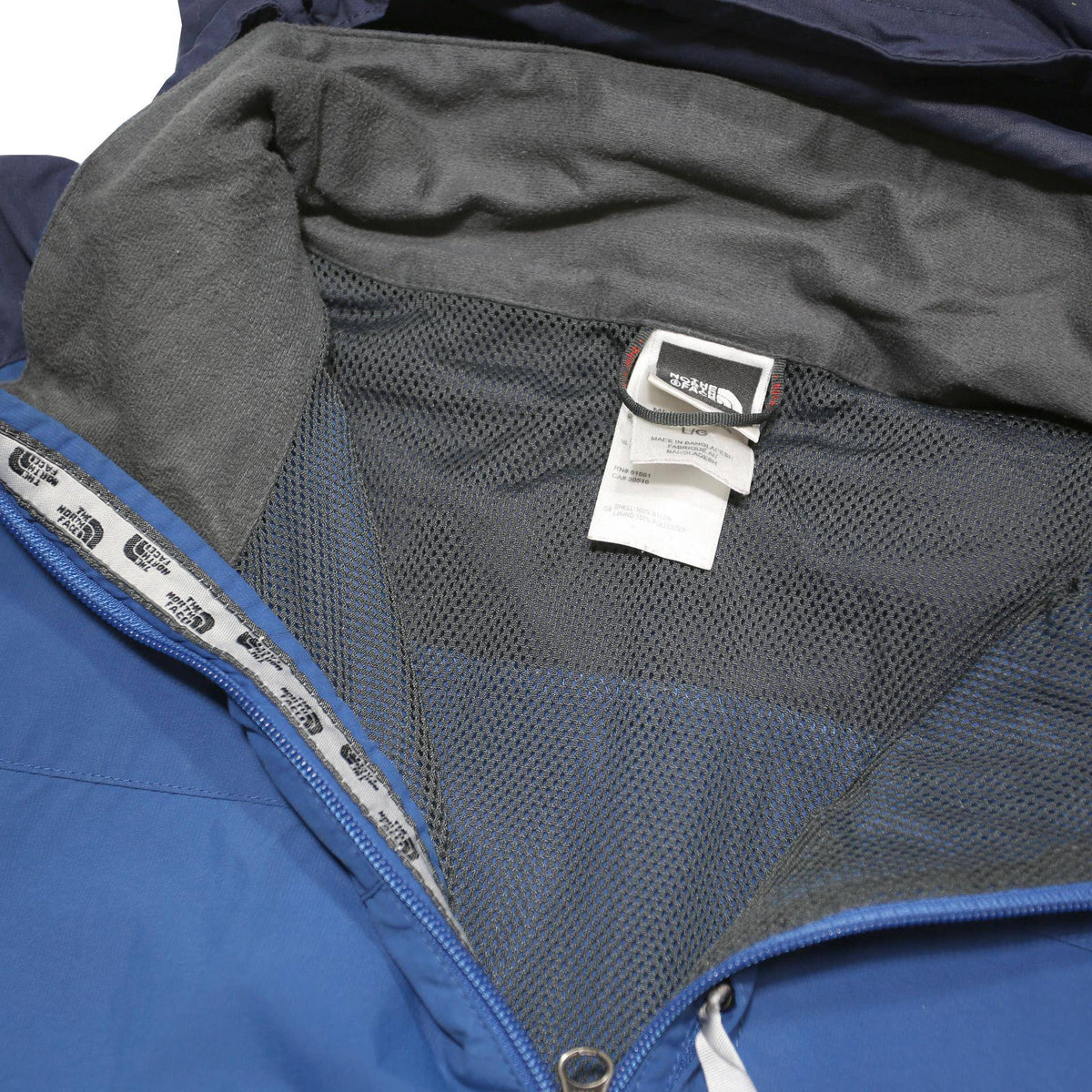 THE NORTH FACE Mens Blue & Navy Outdoor Jacket L Polyester Blend Zip Hooded