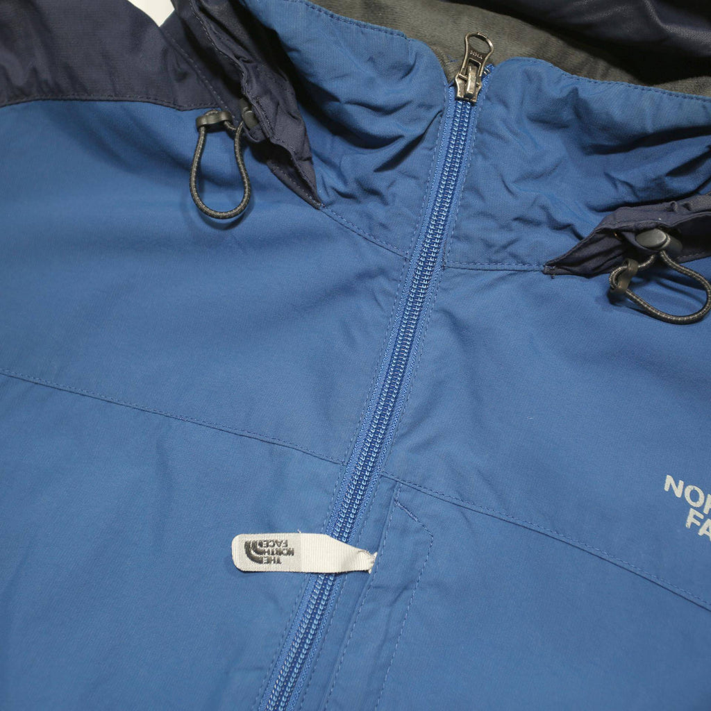 THE NORTH FACE Mens Blue & Navy Outdoor Jacket L Polyester Blend Zip Hooded