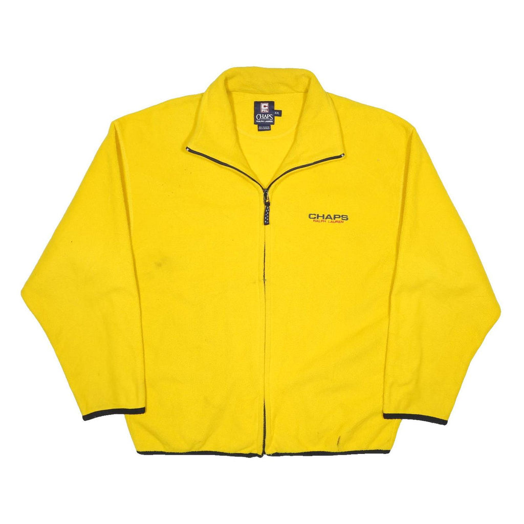 CHAPS RALPH LAUREN Mens Yellow Zip Jacket 2XL Polyester Plain Casual Warm