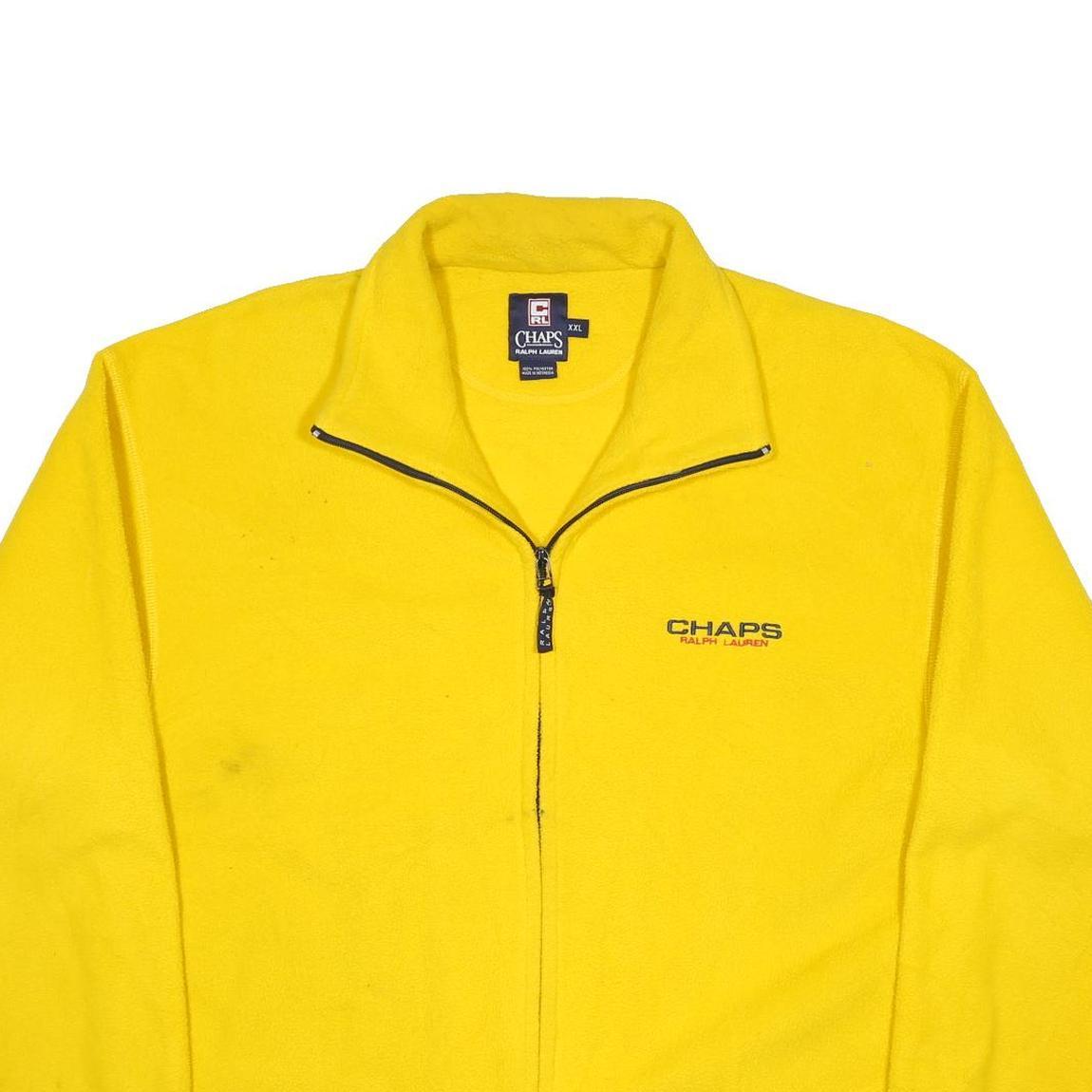 CHAPS RALPH LAUREN Mens Yellow Zip Jacket 2XL Polyester Plain Casual Warm