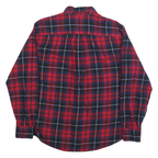 ST JOHNS BAY Mens Red & Navy Check Shirt M Classic Button-Down Long Sleeve