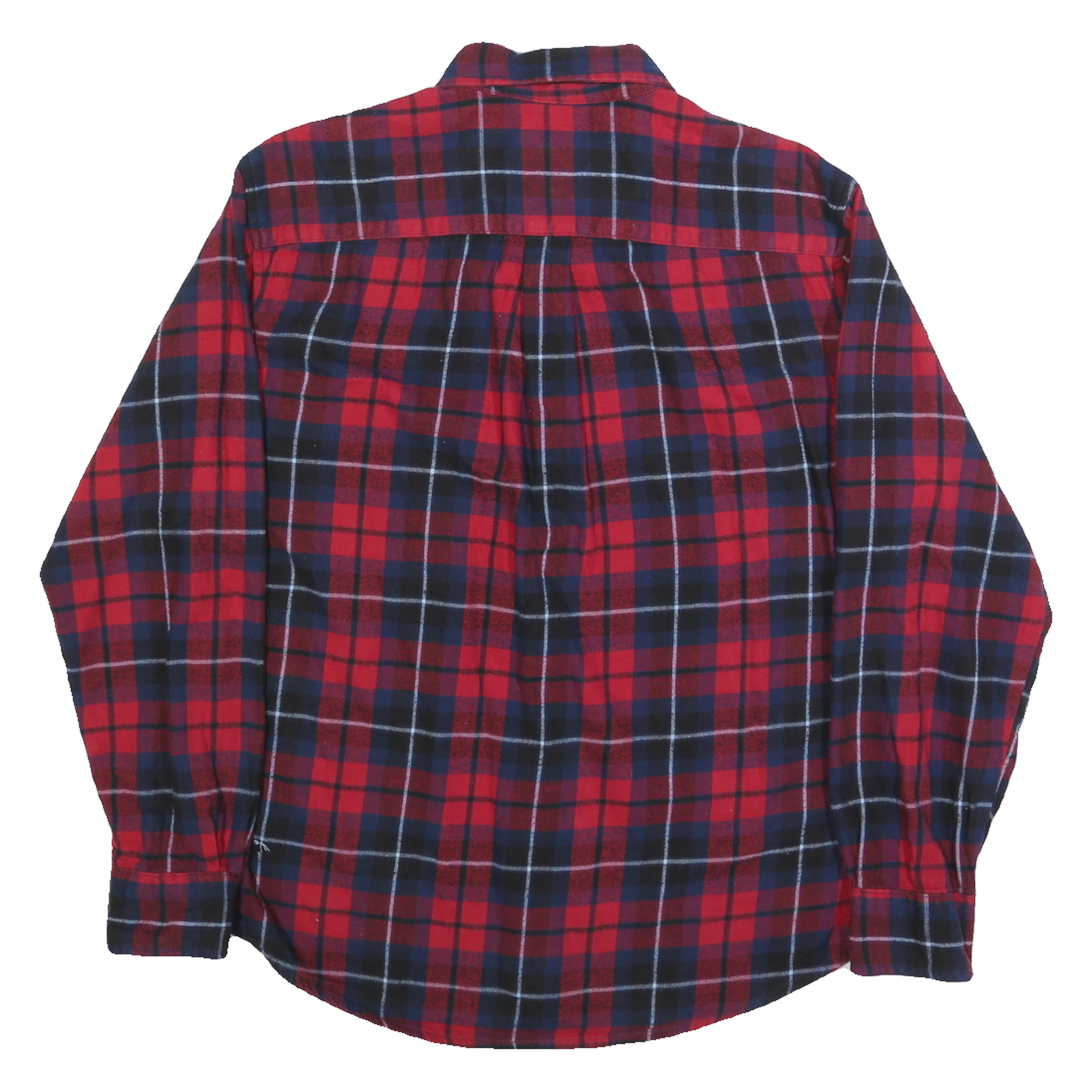 ST JOHNS BAY Mens Red & Navy Check Shirt M Classic Button-Down Long Sleeve