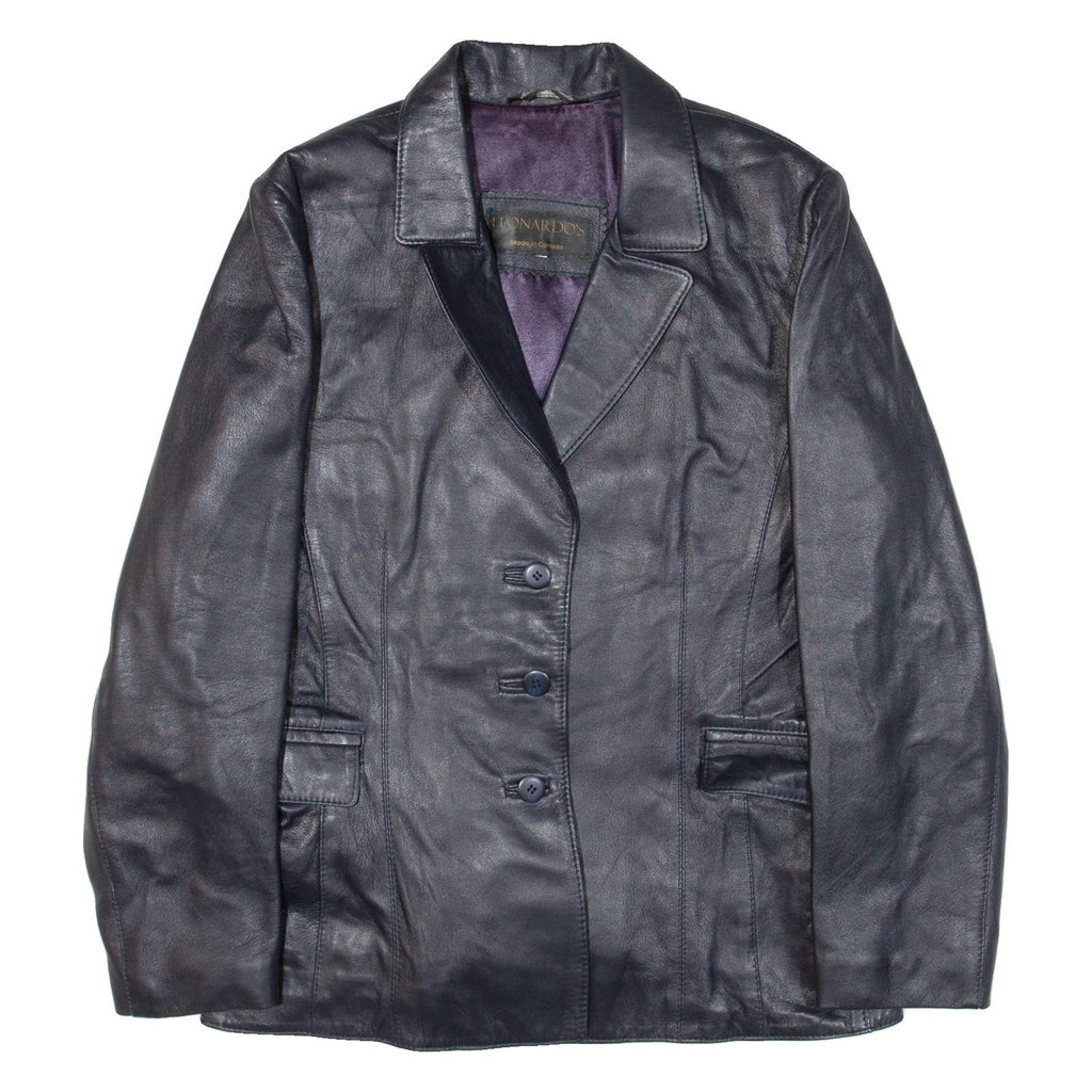 LEONARDO'S Womens Blazer Jacket Blue M