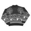 Mens Black & White Patterned Acrylic Blend Jumper Crew Neck Waffle Knit XL