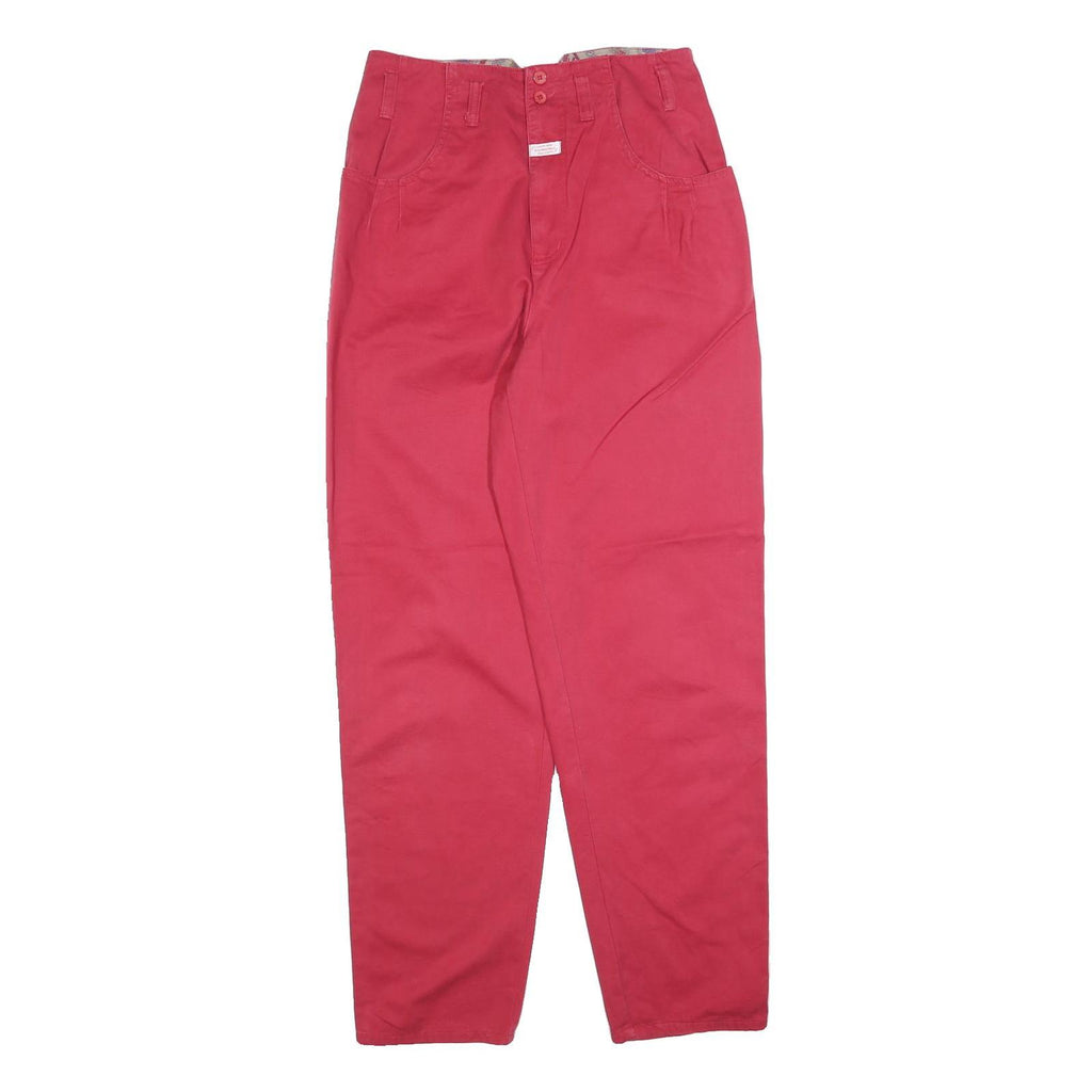 SOUND NO1 Womens Cotton Blend Red Regular Fit Straight Leg Trousers W30 L31