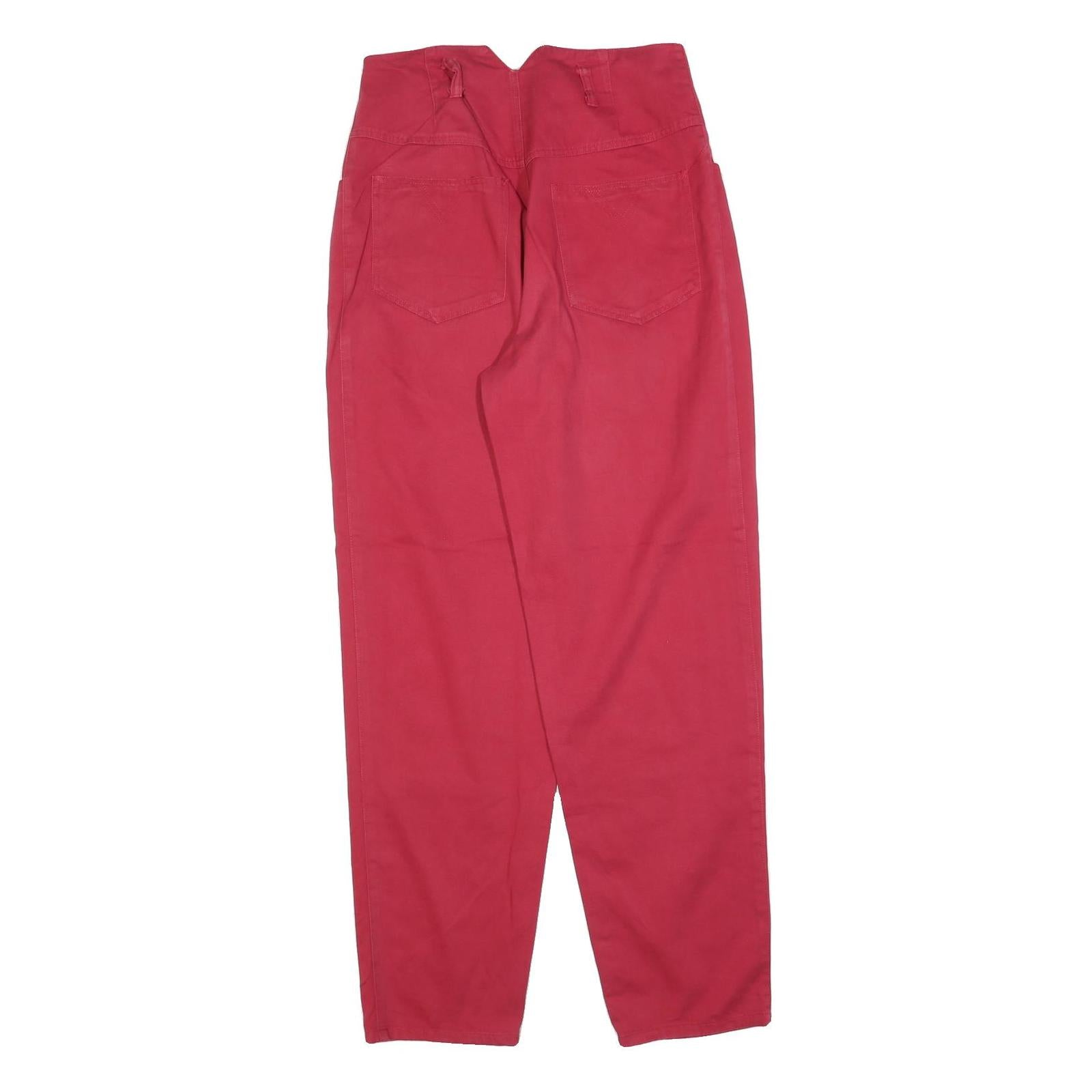 SOUND NO1 Womens Cotton Blend Red Regular Fit Straight Leg Trousers W30 L31