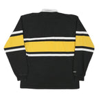 BARBARIAN Mens Black & Yellow Tiger Emblem Long Sleeve Striped 2XL Rugby Polo