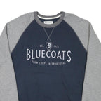 CHAMPION Mens Navy & Grey Bluecoats Crew Neck L Cotton Blend Raglan Sweatshirt