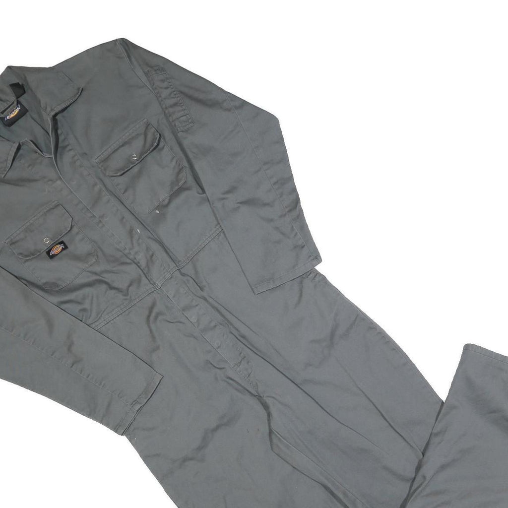 DICKIES Mens Grey Cotton Blend Dungarees Regular Fit S W32 L28 Workwear Utility