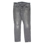 LEVI'S 510 BIG E Jeans Distressed Mens Grey Slim Skinny Charcoal Wash W34 L32
