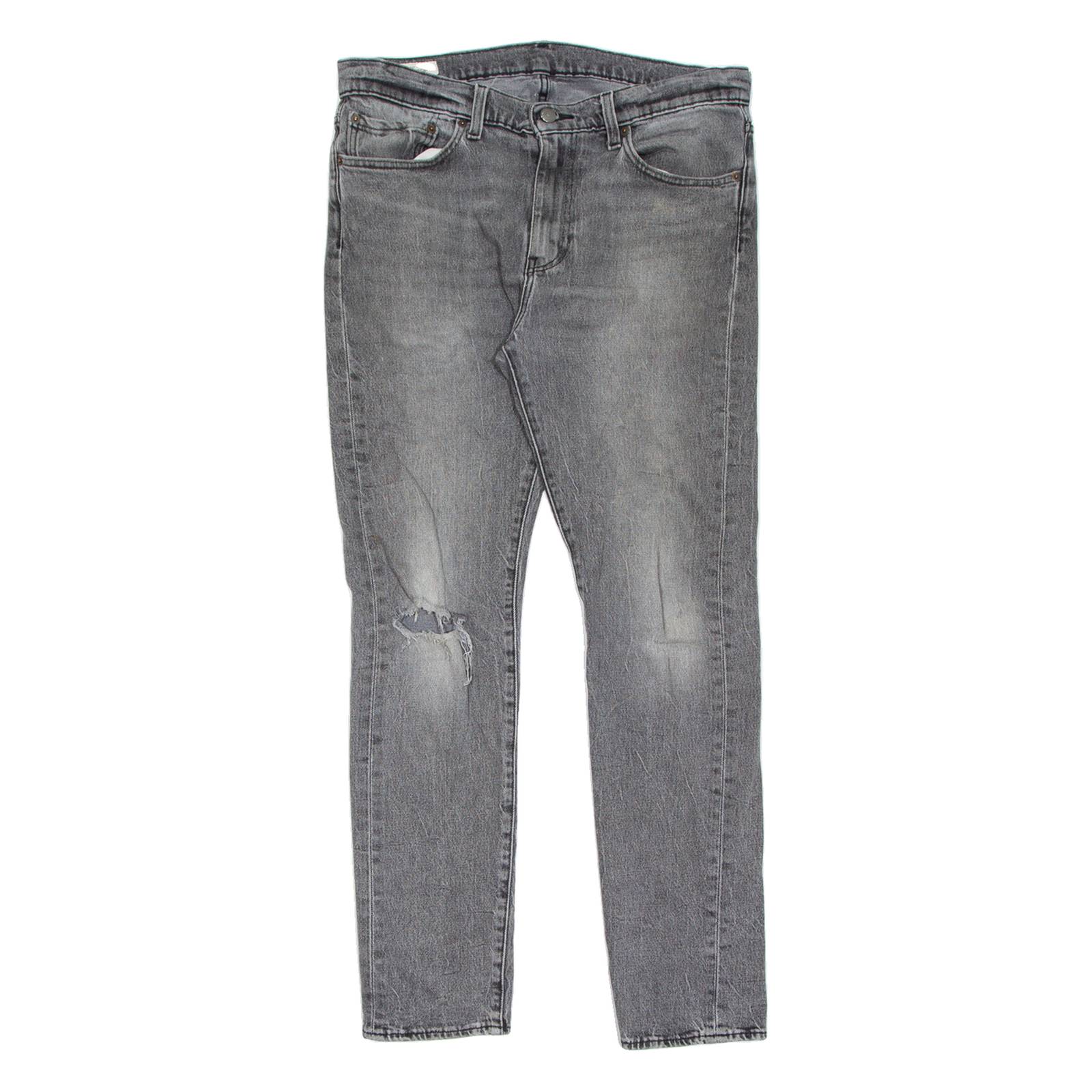 LEVI'S 510 BIG E Jeans Distressed Mens Grey Slim Skinny Charcoal Wash W34 L32