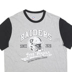 NFL Mens Grey & Black Raiders Graphic T-Shirt XL Short Sleeve Crew Neck NFL