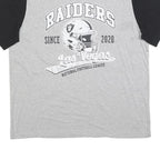 NFL Mens Grey & Black Raiders Graphic T-Shirt XL Short Sleeve Crew Neck NFL