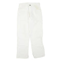 DICKIES Womens White Regular Fit Straight Denim Jeans W30 L27 Workwear Zip