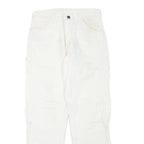 DICKIES Womens White Regular Fit Straight Denim Jeans W30 L27 Workwear Zip