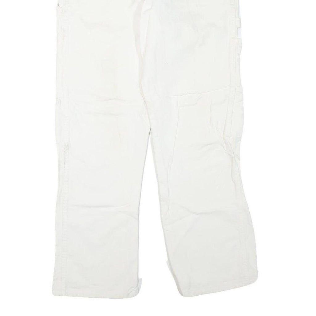 DICKIES Womens White Regular Fit Straight Denim Jeans W30 L27 Workwear Zip