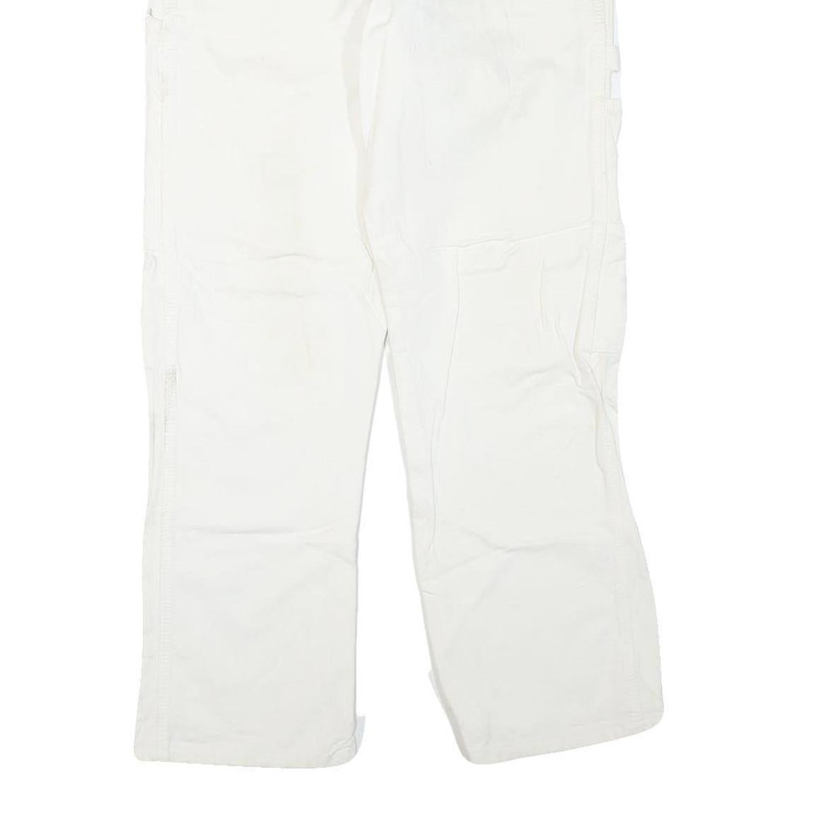 DICKIES Womens White Regular Fit Straight Denim Jeans W30 L27 Workwear Zip